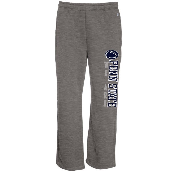 gray sweatpants with We Are Penn State and Athletic Logo on left leg